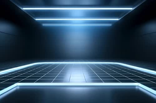 podium Futuristic showcase with platform for product displaying. Empty modern stage display