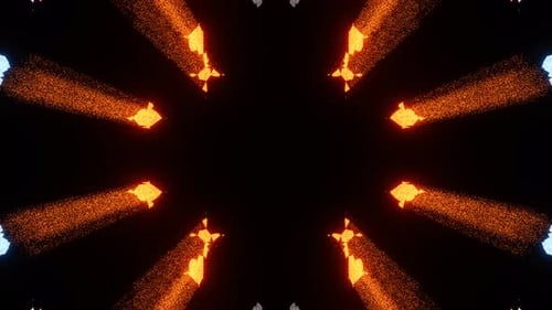 Vibrant Neon Particle Kaleidoscope Loop Background