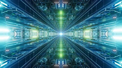 Sci Fi Neon Technological Tunnel Loop