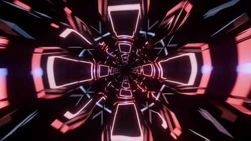 Vj Loop A Mesmerizing Colorful Infinite Tunnel Spirals in Vibrant Neon Lights
