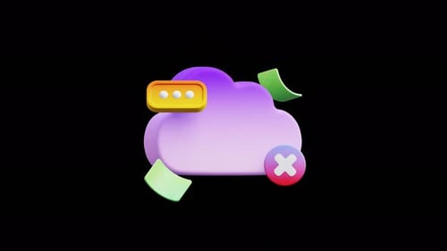 Cloud Error 3d Icon Animation