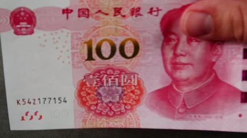 Detailed Close Up of 100 Yuan the Chinese Currency 100 Renminbi the Highest Denomination of China's
