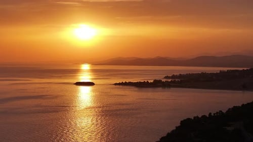 Sunset Cinematic Retreat Over the Sea