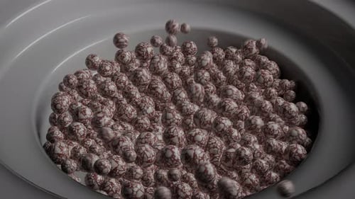 Animation 3D en boucle de boules coulissantes