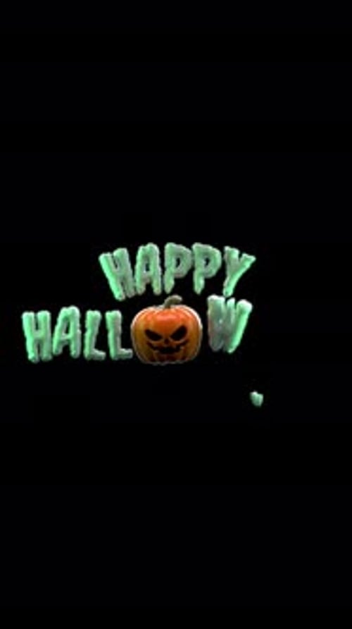 Glowing Fluid Happy Halloween Title Animation with Jack-o'-Lantern