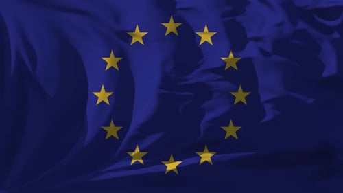 European Union Flag Waving Seamless Loop