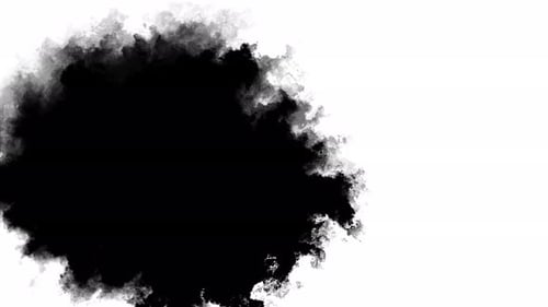 Black Luma Effect Ink Drops Stream Splatter Stain Leak Spread Flow Scatter Over Screen Ink