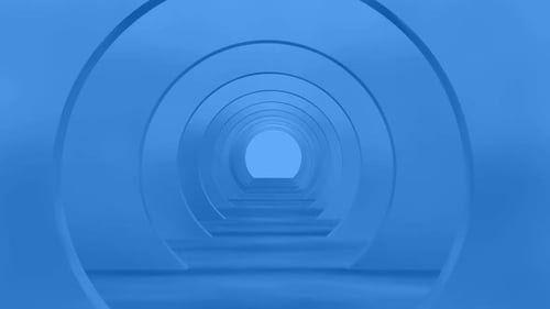 Seamless Blue Geometric Tunnel Loop Background