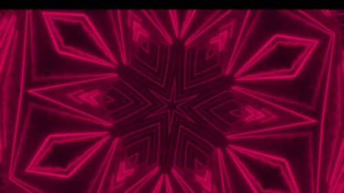 Abstract Neon Pink Kaleidoscope Background Loop