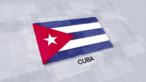 Cuba Flag Presentation Displayed On Modern Clean White Background