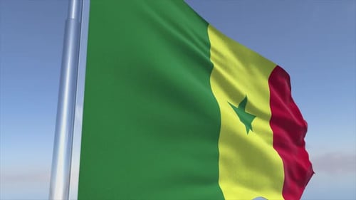 Senegal-Flagge im Hintergrund, bereit für 4K-Übertragung
