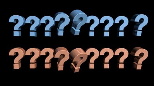 Question Marks 3D Rendering Loop