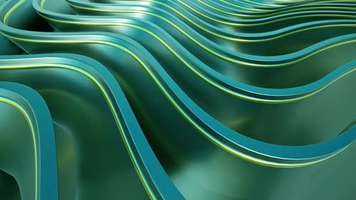 Green Metal Curve Wave Metal