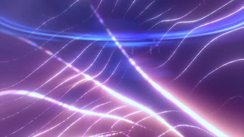 Dynamic Abstract Wavy Glowing Neon Lines Background