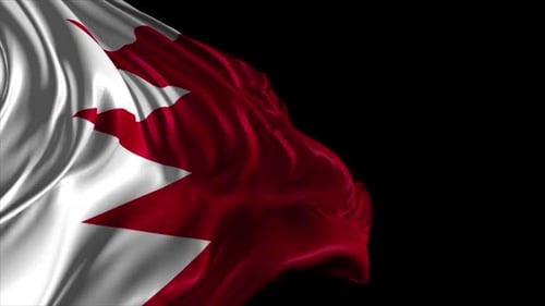 Bahrain Flag Waving Loop with Alpha Channel