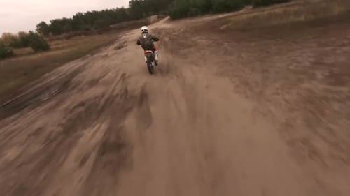 Motocross Motorcycle Rides on the Training Track
