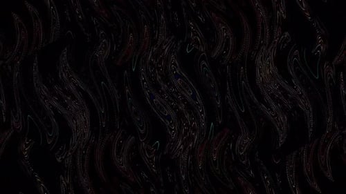 3D Abstract shining bright lines set wave, colorful, black background