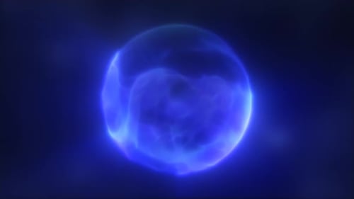 Abstract Blue Plasma Energy Orb Seamless Loop Background