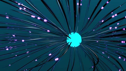Futuristic Data Flow Network with Glowing Core Animation