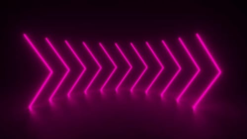 Neon Pink Arrows Moving Right Looping Background