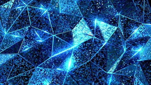 Blue Glitter Polygons
