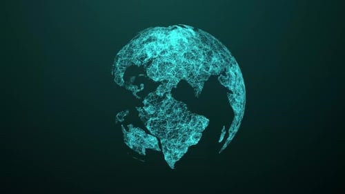 Rotating Digital Plexus Global Network Animation