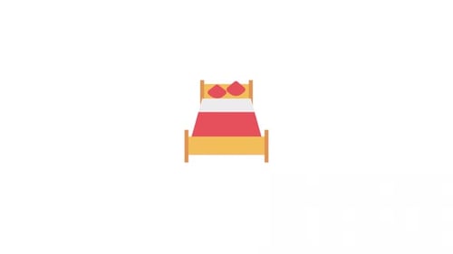 Animated Bed with Moving Blanket Flat Design