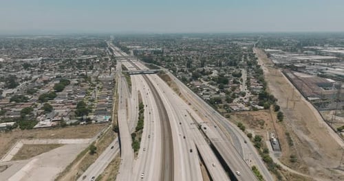 a highway with many cars on it