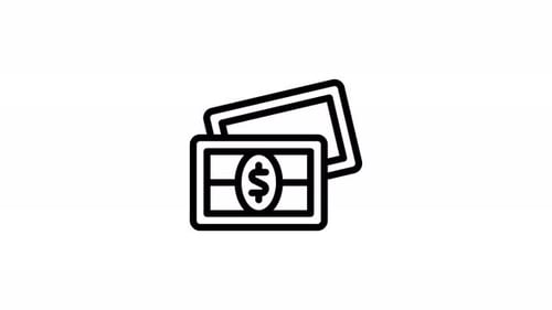 Minimalist Animated Line Art Money Icon