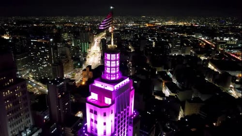 Paisagem noturna da cidade de São Paulo. Paisagem noturna da cidade do centro urbano