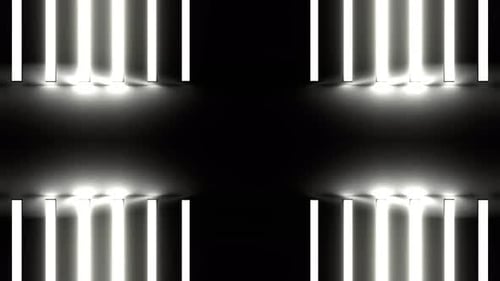 Weiße Neonlichter, Wandkaleidoskop-Hintergrund, VJ Loop In 4K