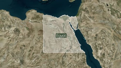 Animated World Map Zoom to Egypt Country Reveal