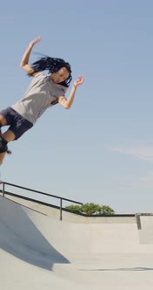 Skatepark, rollerblade and friends outdoor for fun, activity or hobby with skill and technique
