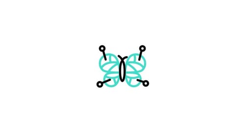 Flat Design Butterfly Icon Forming Animation