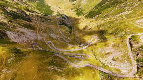 Clouds shade the valley with famous Transfagarash highway.
