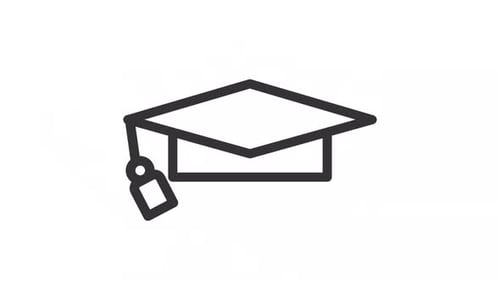 Graduation Cap Tassel Flip Flat Design Animation