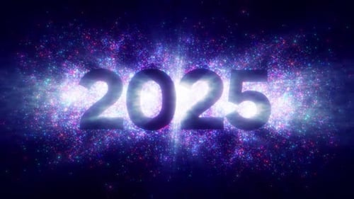 New Year 2025 Sparkle Text Reveal