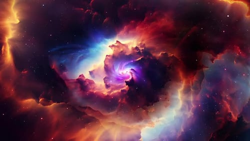Nebulosa colorida incrível