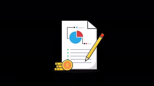 Flat Design Financial Document Analysis Animation