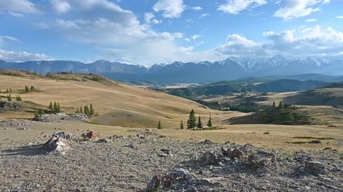 Scenic view of the North Chuisky ridge in the Altay Mountains, Russia