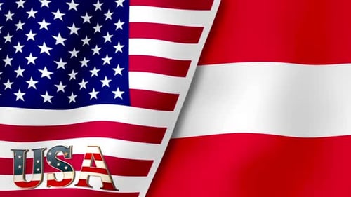 USA And Austria Flag Loop Background