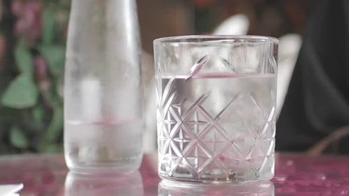 Glass of Water with Ice Picked Up