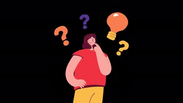 Animated Person Thinking with Idea Lightbulb, Backgrounds Motion ...