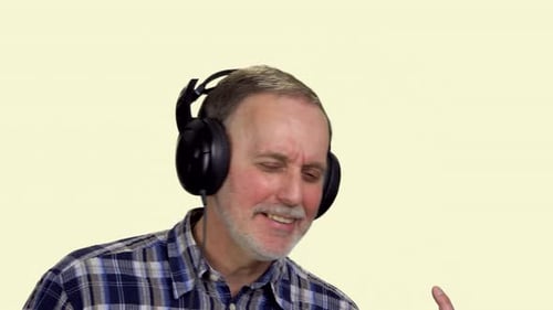 Man Singing with Headphones On