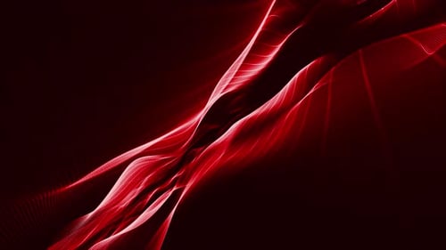 Sleek Wave Line Art Flowing On Red