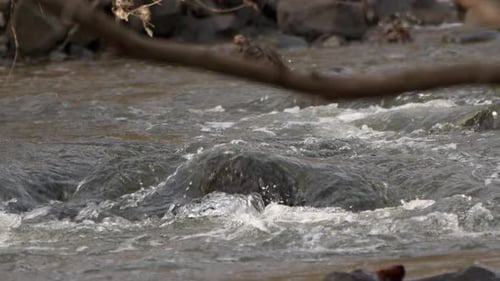 Waterfall On A River In Wild Nature 03