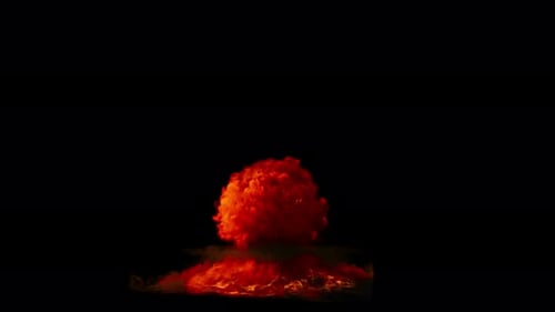 Nukleare Atombombenexplosion auf transparentem Hintergrund