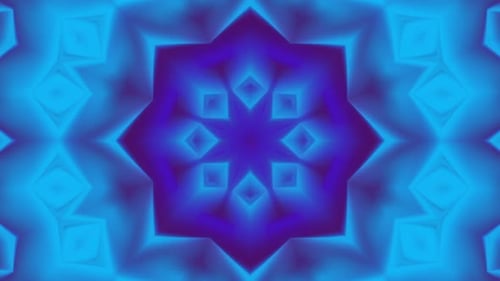 Abstract Geometric Glowing Blue and Purple Kaleidoscope Background