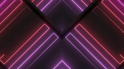 Abstract Neon Geometric Looping Background