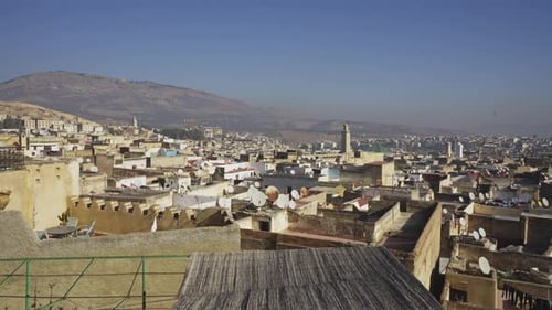 panoramic view of fez city of Morocco North Africa travel destination